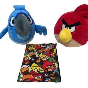 Angry Birds 2 Stuffed Plush Rio and Red Bird w 3-Hole Punch Zipper Pencil Case